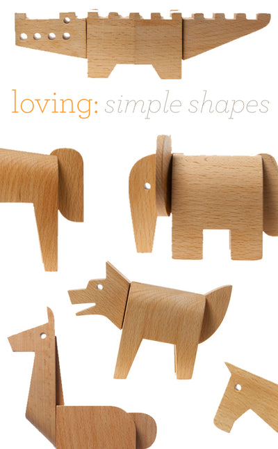 loving: simple shapes, wooden animals by areaware