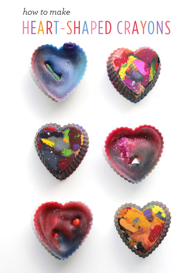 how to make heart-shaped crayons