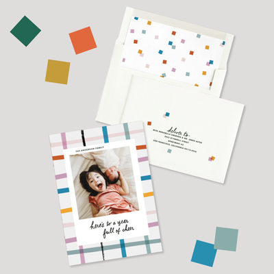 Minted Colorful Plaid Holiday Card