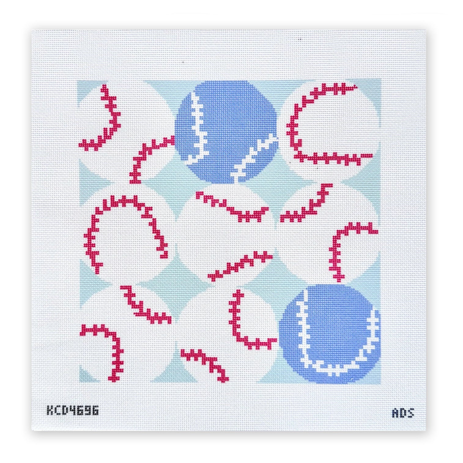 Baseball Square Canvas by KC Needlepoint | Ampersand Design Studio