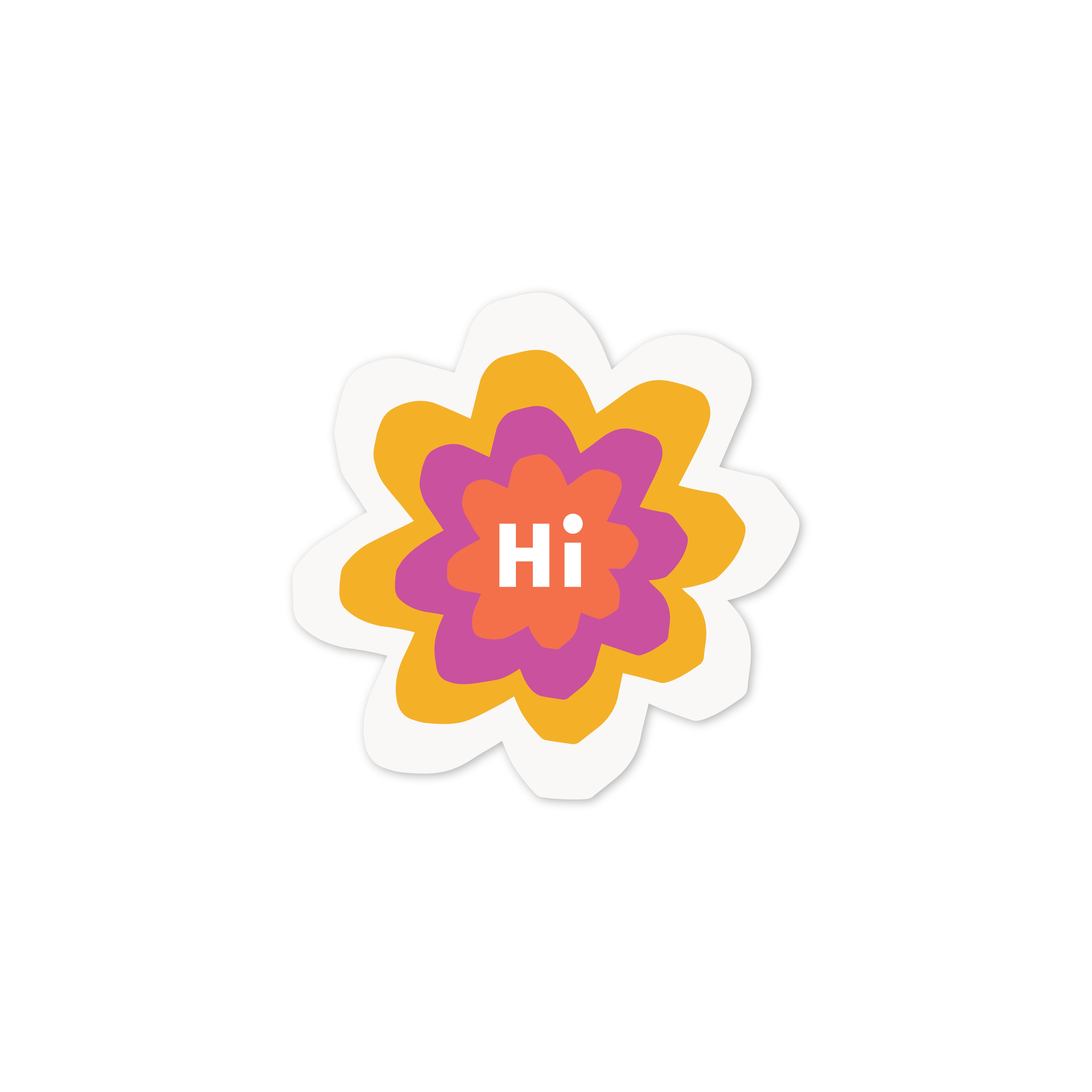 Hi Flower Sticker – Ampersand Design Studio