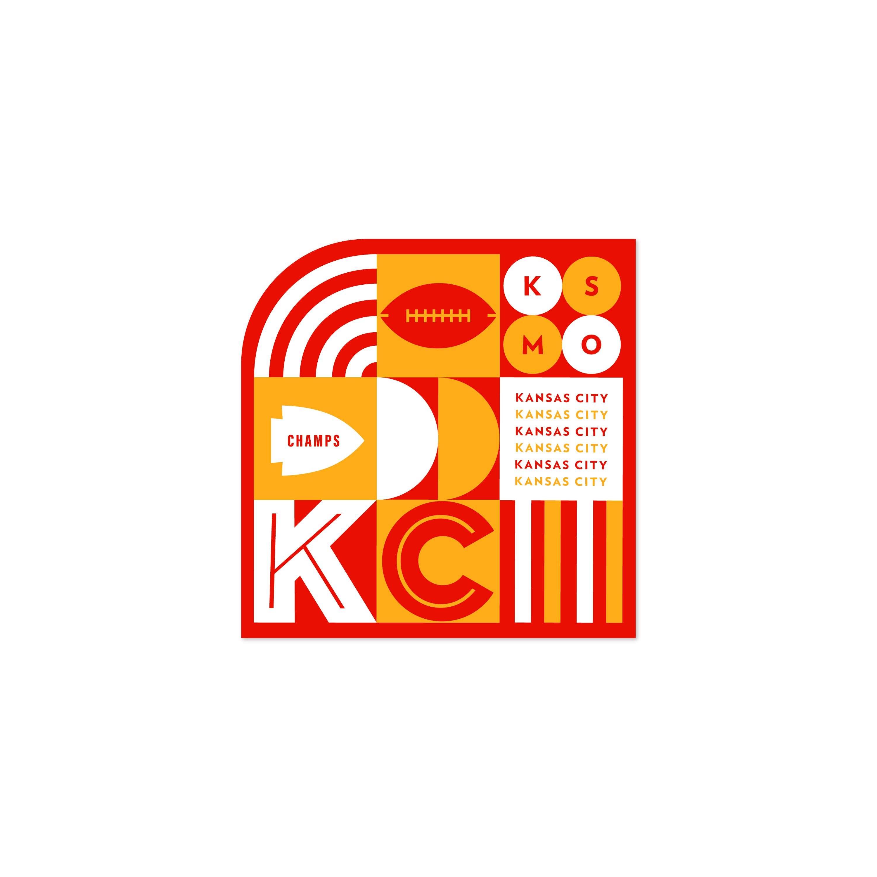 KC Grid - Chiefs Sticker – Ampersand Design Studio