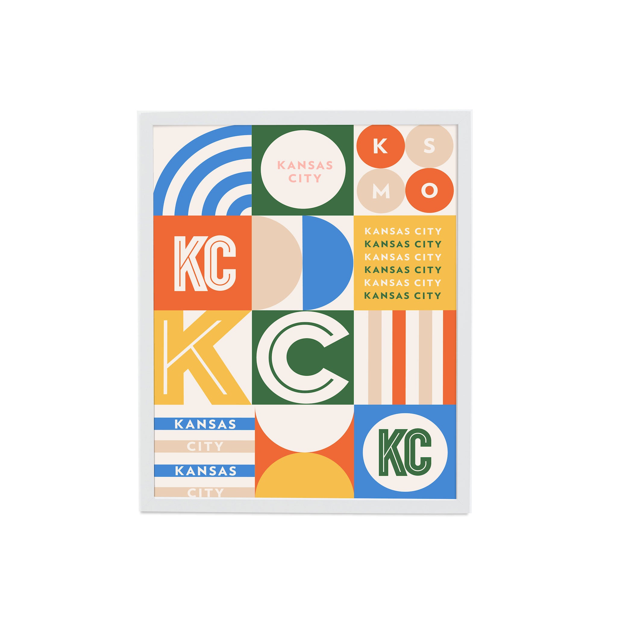 Kc Print Design Colorful KC Grid Art Print by AmpersandDesignStudio | Ampersand Design ...