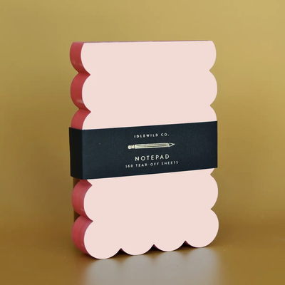 Scalloped Shaped Notepad – Peach + Persimmon Edge — Ampersand Design Studio