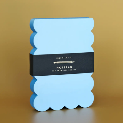 Scalloped Shaped Notepad – Aqua + Blue Edge — Ampersand Design Studio