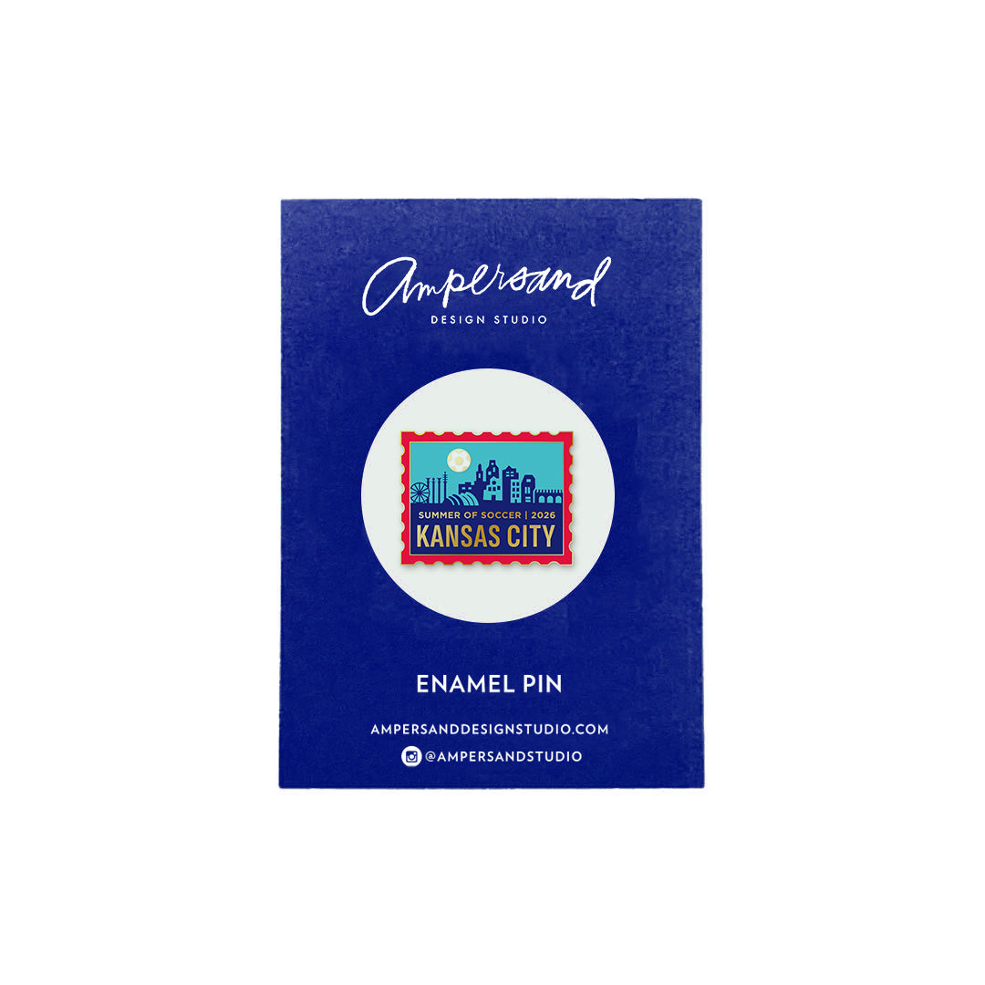 Postage Stamp Enamel Pin by AmpersandDesignStudio | Ampersand Design Studio