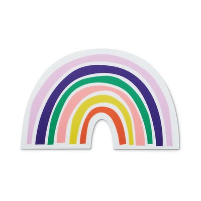 die cut rainbow sticker with hand drawn lines